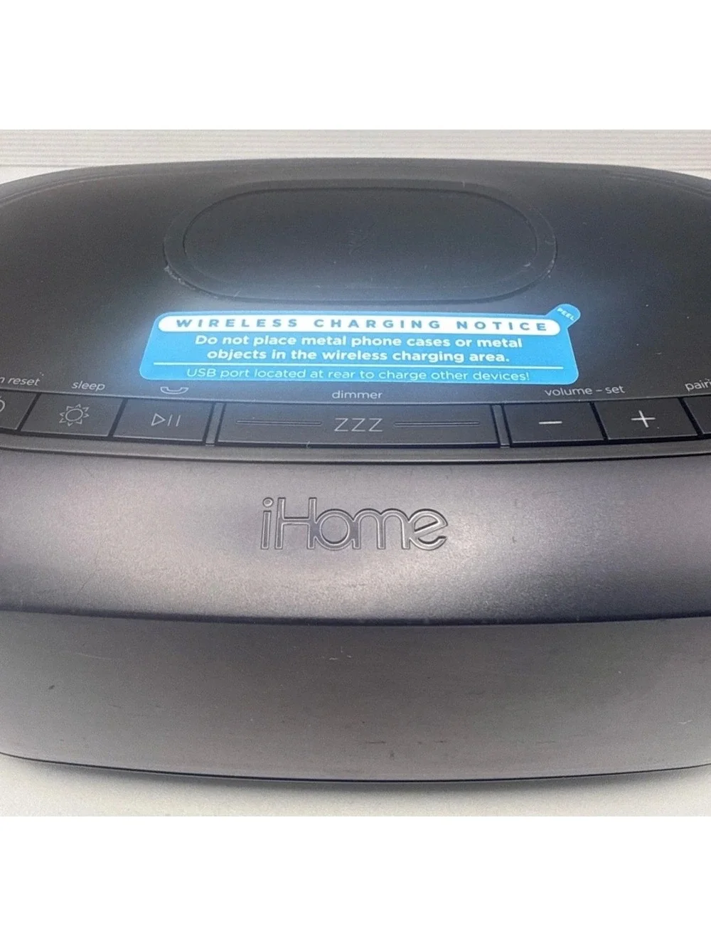 iHome Digital Alarm Clock with Wireless Charging and Bluetooth Speaker